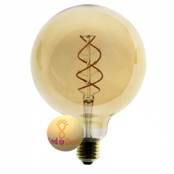 Ampoule vintage globe LED filament dorée E27