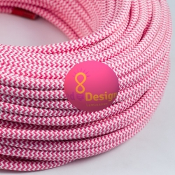 Câble VINTAGE SOIE FUSHIA ZIGZAG 