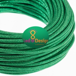 Câble VINTAGE SOIE VERT PAILLETTES