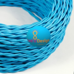 Câble VINTAGE SOIE TORSADE TURQUOISE