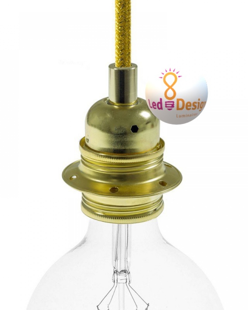 Douille E27 En Laiton Vintage - Pour Ampoules Edison, Avec Anneau De Serrage Pour Abat-jour, Ambiance Rétro - 3