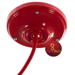 Rosace Vintage Porcelaine rouge