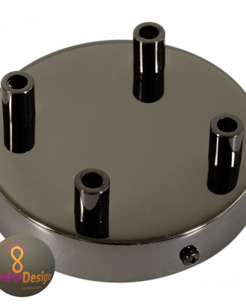 Rosace Pour Plafonnier 20 Cm, Noir Mat, 2 Trous - Cache-fil Pour Suspension, Facile à Installer
