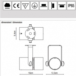 PROJECTEUR GECO 14W GRIS 22° PURALUCE